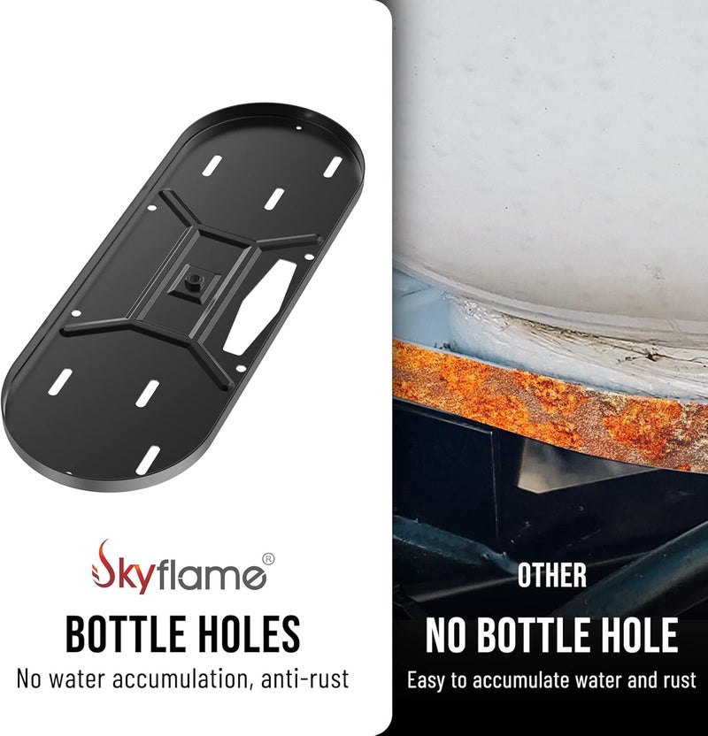 Skyflame Steel RV Dual Propane Tank Mounting Rack for 20 lbs Cylinders, Double Gas Hitch Frame for RVs, Camping and Trailers - Image 3